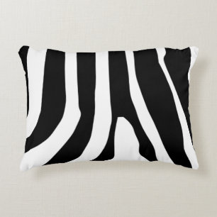 Zebra Print Stripes Pattern Accent Pillow