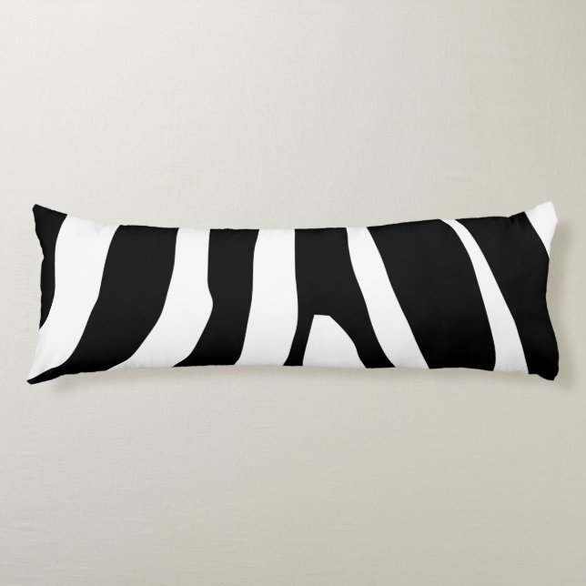 Zebra Print Stripes Pattern Body Pillow (Front)