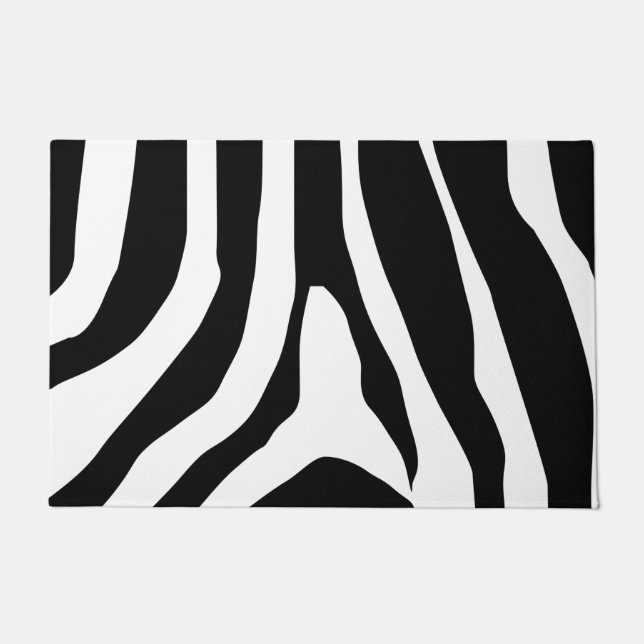 Zebra Print Stripes Pattern Doormat (Front)