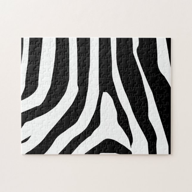Zebra Print Stripes Pattern Jigsaw Puzzle (Horizontal)