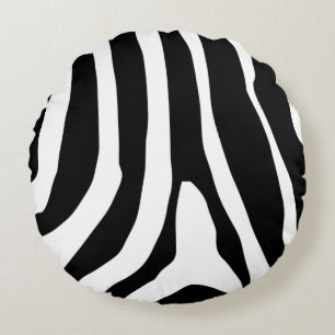 Zebra Print Stripes Pattern Round Pillow