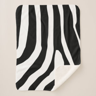 Zebra Print Stripes Pattern Sherpa Blanket