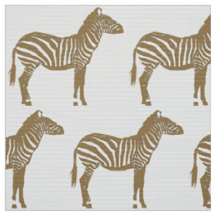 Zebra Print - Taupe Tan and White Fabric