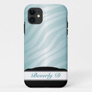 Zebra Print Teal Fusion personalized iPhone 5 Case