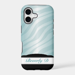 Zebra Print Teal Fusion personalized iPhone 5 Case