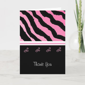 Zebra Print Thank You Card