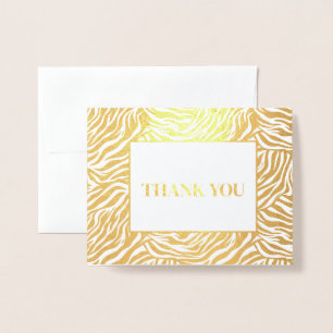 Zebra Print Thank You Foil Card