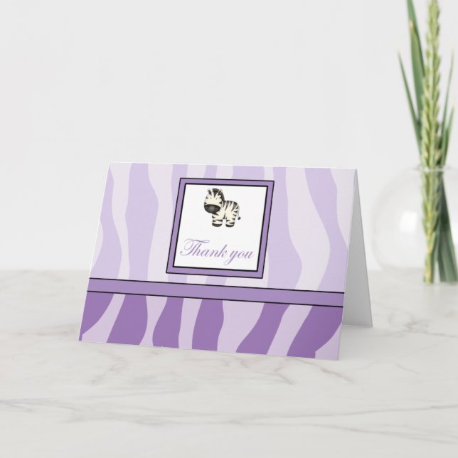 Zebra Print Thank You - Purple (Front)