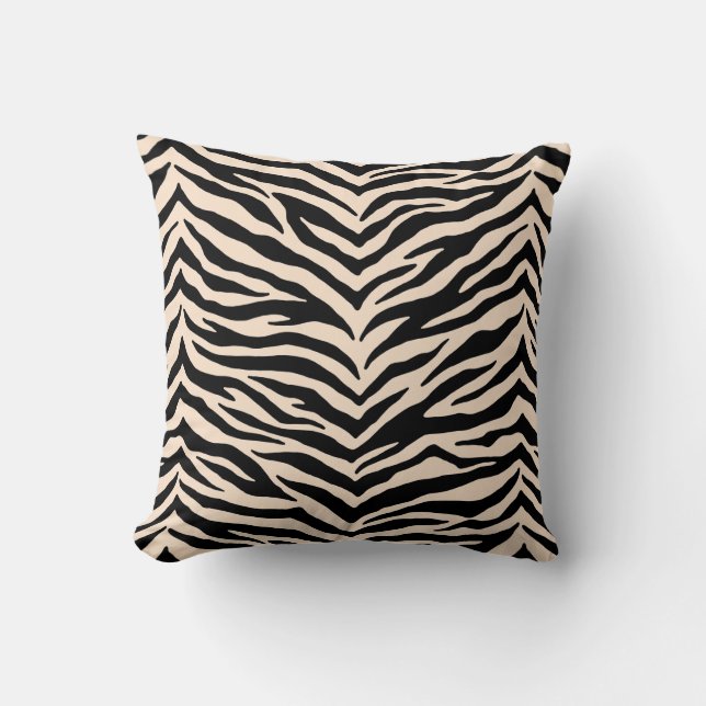 Zebra Print Throw Pillow (Front)
