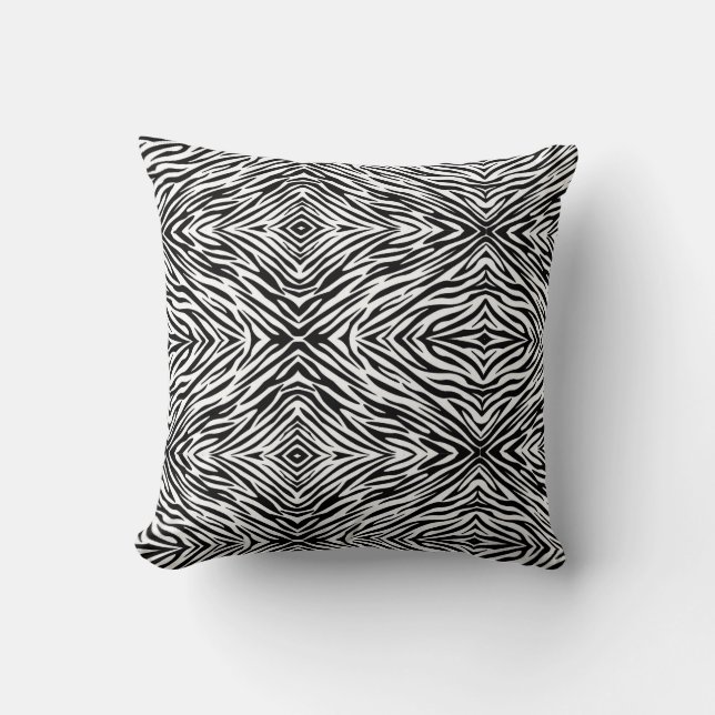 Zebra Print Throw Pillow (Front)