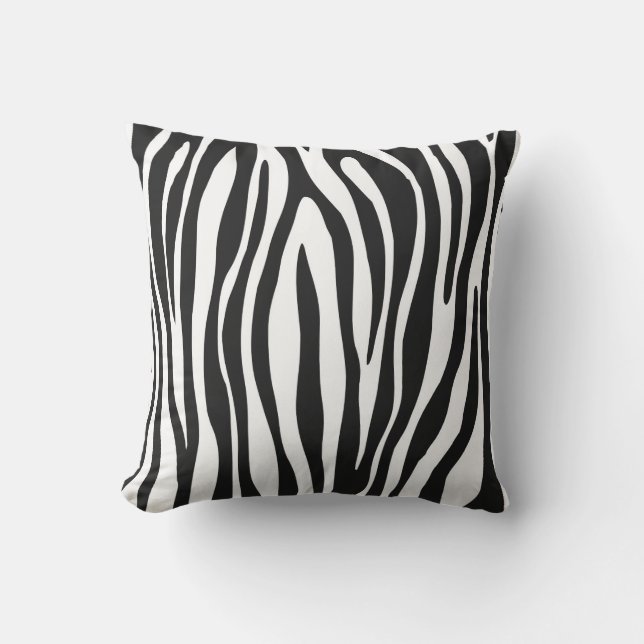 Zebra Print Throw Pillow (Front)