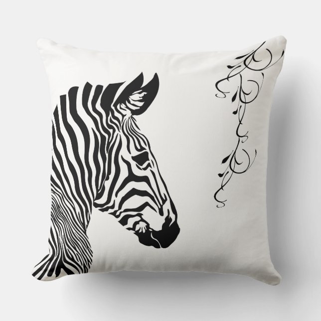 Zebra Print Throw Pillow (Front)