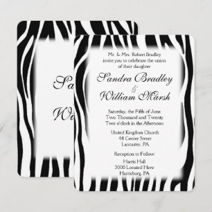 Zebra Print  Wedding Invitation