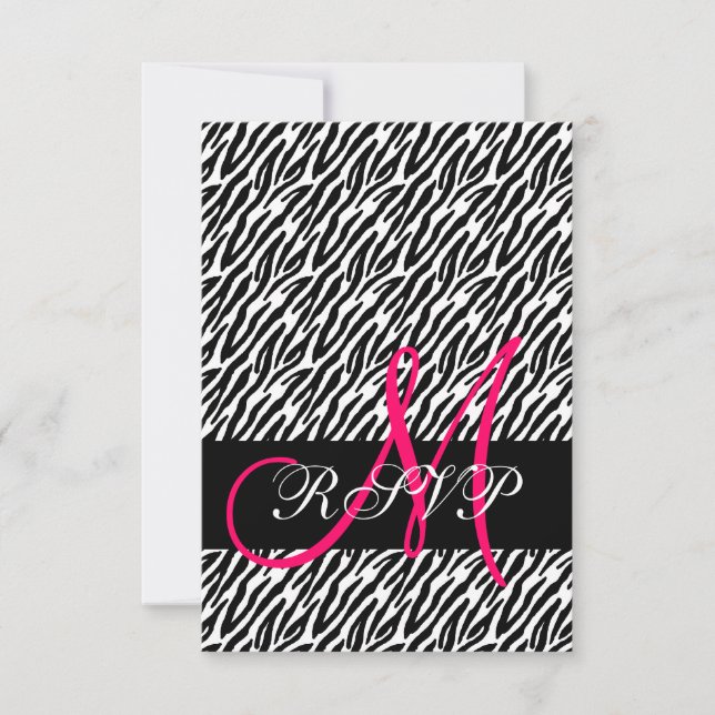 Zebra Print Wedding RSVP for Square Invites (Front)