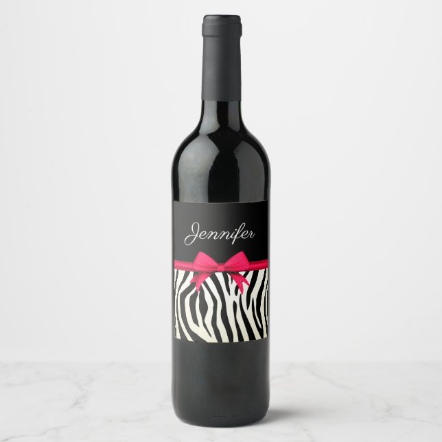 Zebra Print Wine Label (Front)