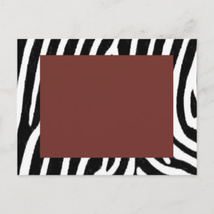 zebra print with red centre postcard