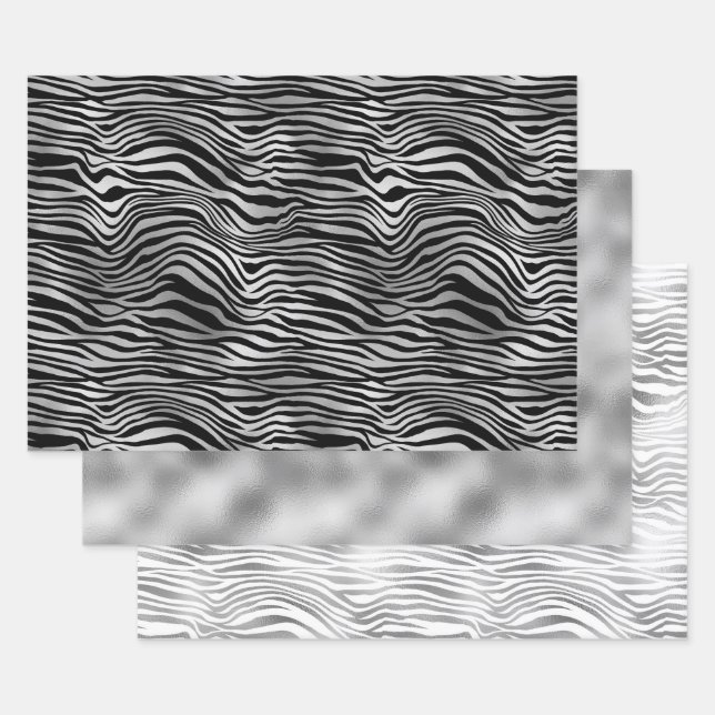 Zebra Print Wrapping Paper Sheet (Set)