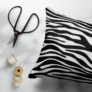 Zebra Print, Zebra Stripes, Black And White Accent Pillow