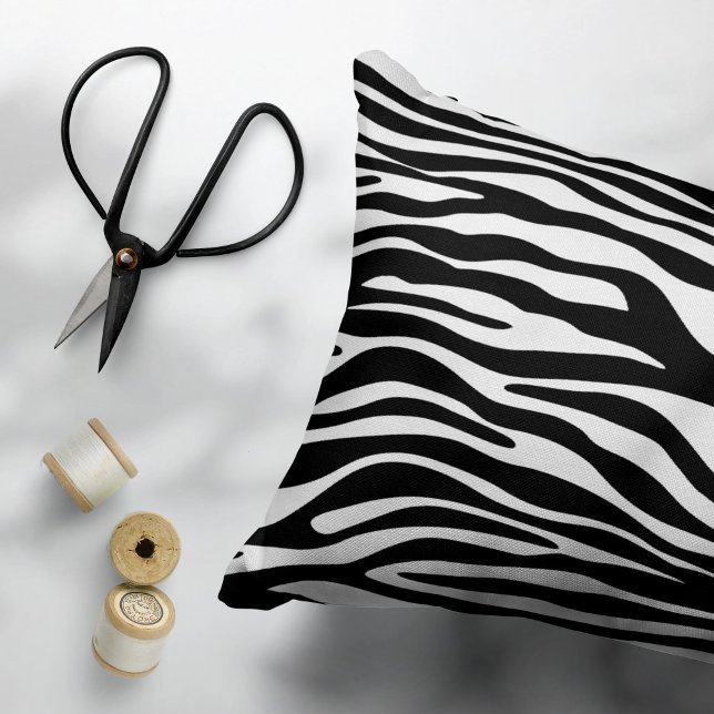Zebra Print, Zebra Stripes, Black And White Accent Pillow (Creator Uploaded)