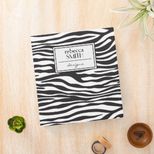Zebra Print, Zebra Stripes, Black And White Binder