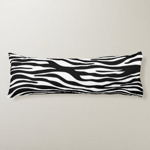 Zebra Print, Zebra Stripes, Black And White Body Pillow