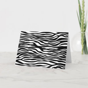 Zebra Print, Zebra Stripes, Black And White Card