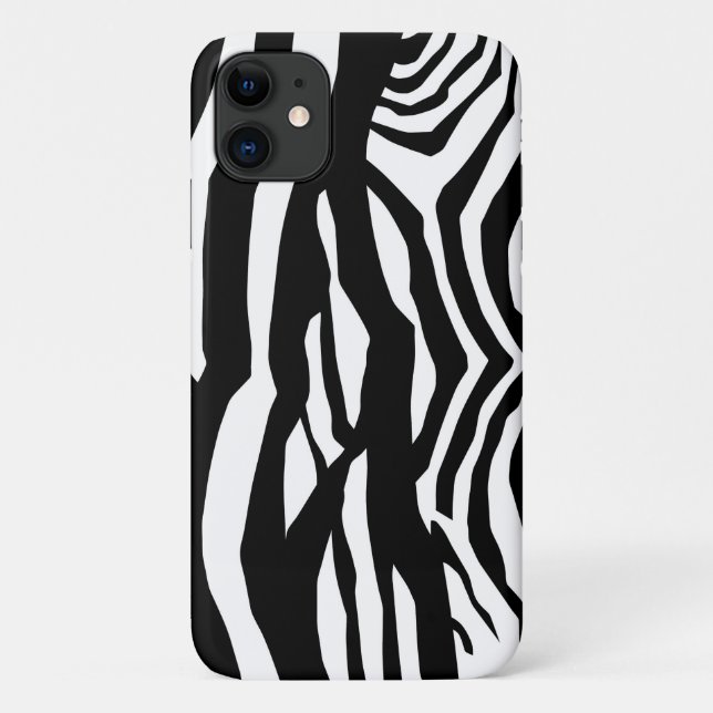 Zebra Print, Zebra Stripes, Black And White Case-Mate iPhone Case (Back)