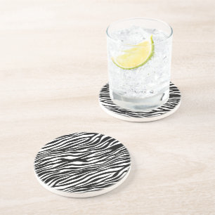 Zebra Print, Zebra Stripes, Black And White Coaster
