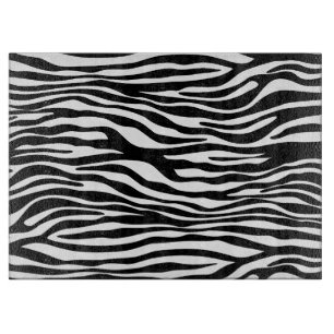 Zebra Print, Zebra Stripes, Black And White Cutting Board