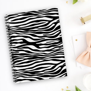 Zebra Print, Zebra Stripes, Black And White Notebook