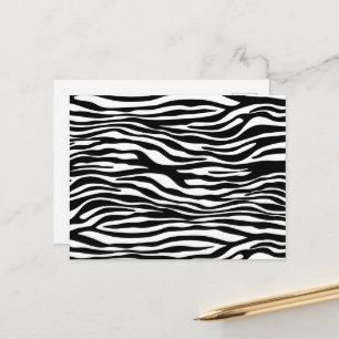 Zebra Print, Zebra Stripes, Black And White Postcard