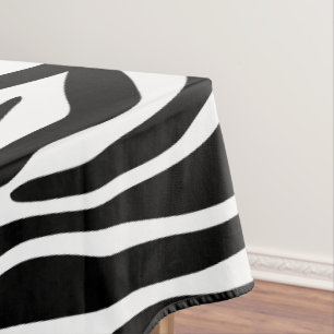 Zebra Print, Zebra Stripes, Black And White Tablecloth