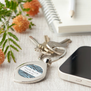 Zebra Print, Zebra Stripes, Blue Zebra, Sweet 16 Keychain
