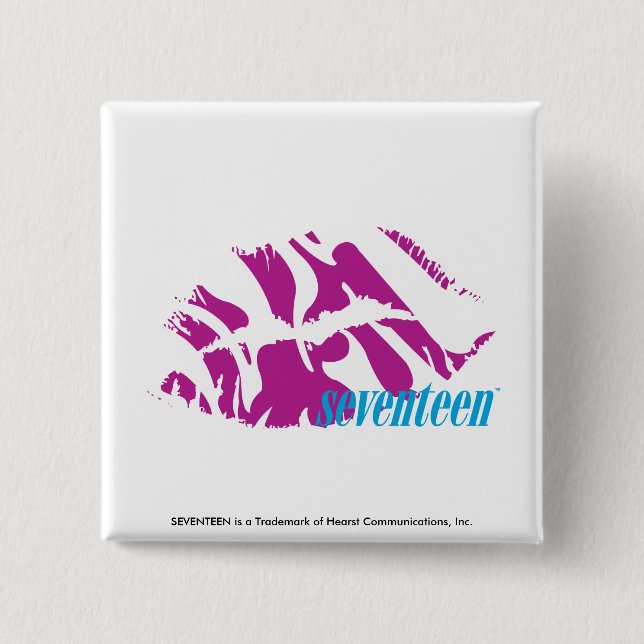 Zebra Purple 2 Inch Square Button (Front)