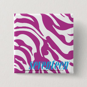 Zebra Purple 2 Inch Square Button