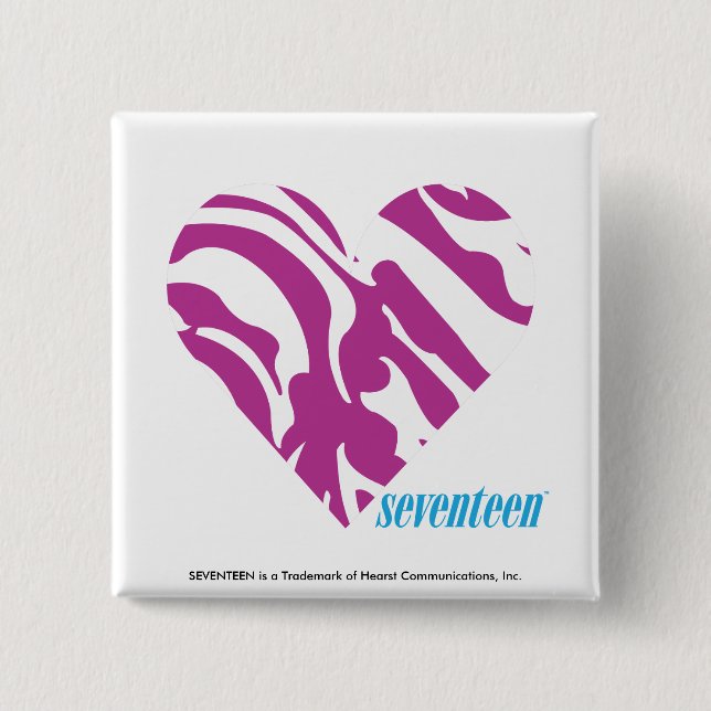 Zebra Purple 2 Inch Square Button (Front)