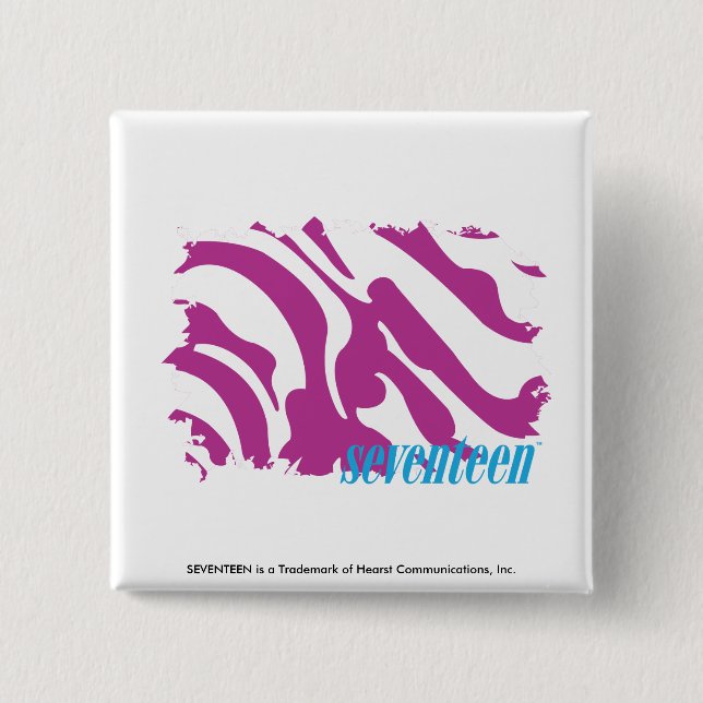 Zebra Purple 3 2 Inch Square Button (Front)