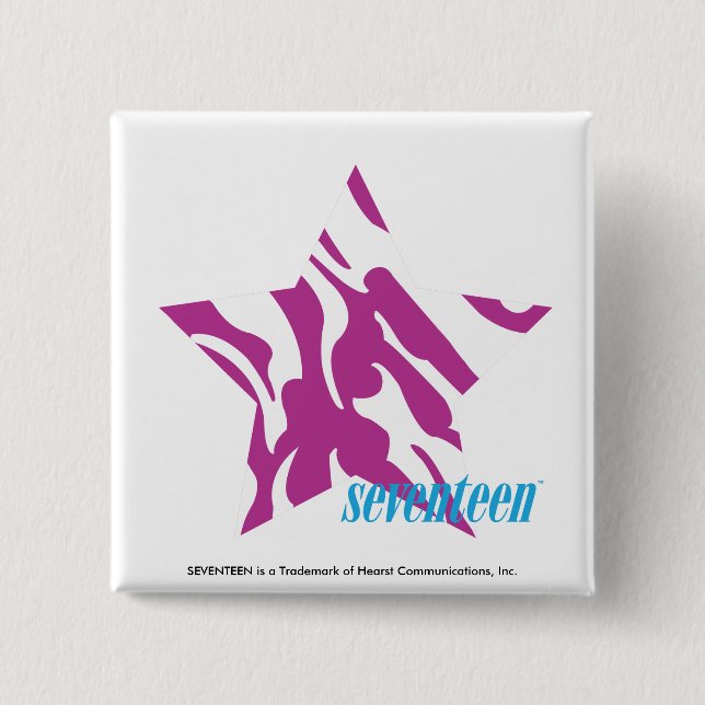 Zebra Purple 4 2 Inch Square Button (Front)