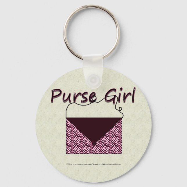 Zebra Purse Girl Keychain (Front)