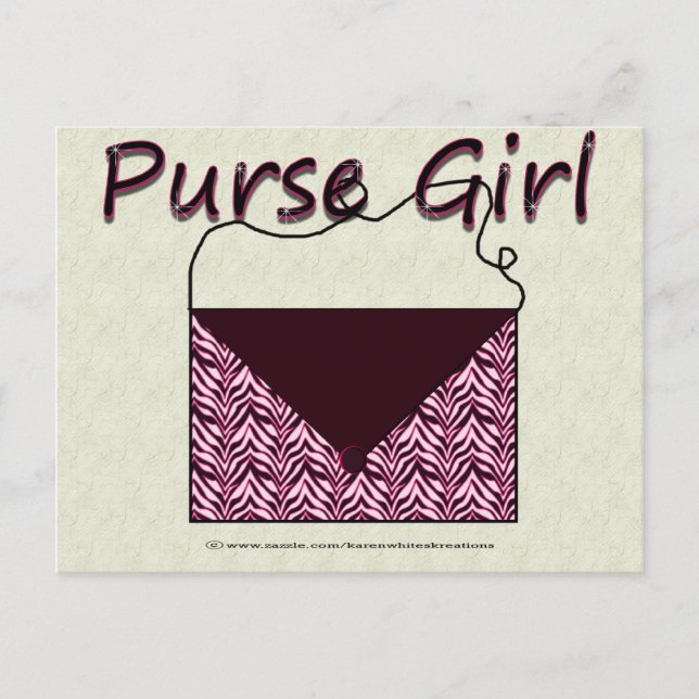 Zebra Purse Girl Postcard (Front)