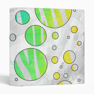 Zebra Rainbow and White Print Binder