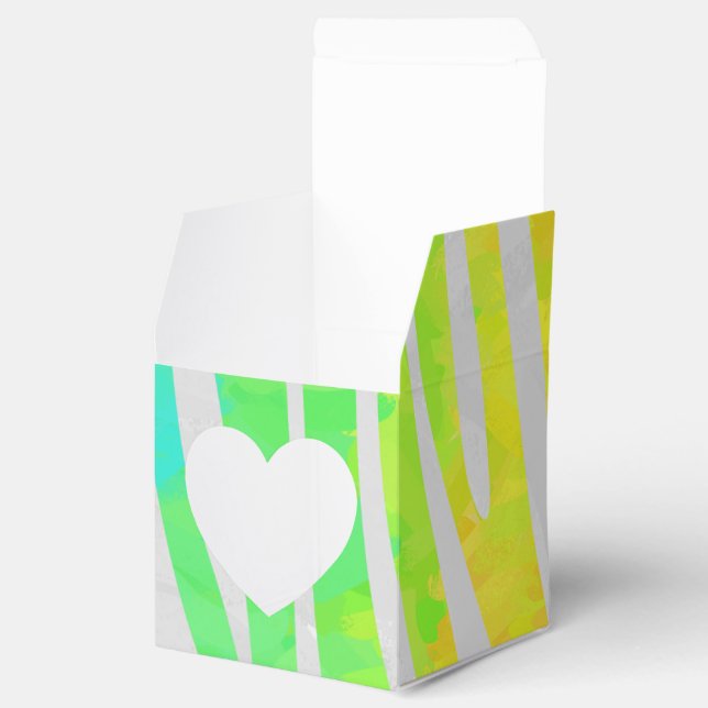 Zebra Rainbow and White Print Favor Box (Opened)