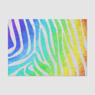 Zebra Rainbow and White Print Tissue Paper