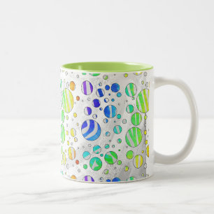 Zebra Rainbow and White Print Two-Tone Coffee Mug