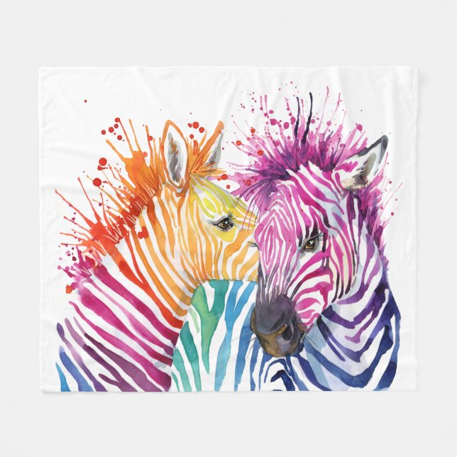 Zebra Rainbow Blanket (Front (Horizontal))