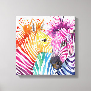 Zebra Rainbow Canvas Print