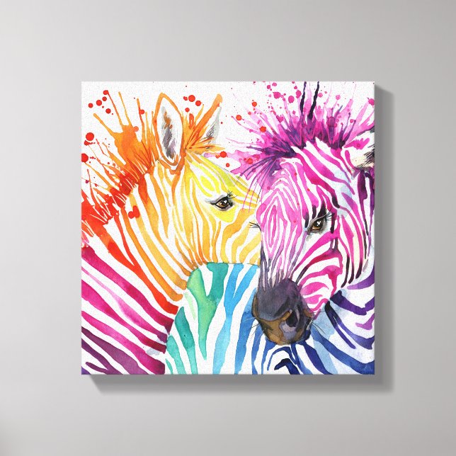 Zebra Rainbow Canvas Print (Front)