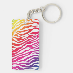 Zebra Rainbow Keychain