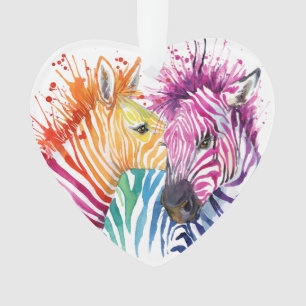 Zebra Rainbow Ornament