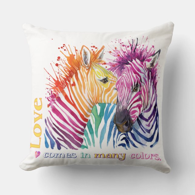 Zebra Rainbow Pillow (Front)